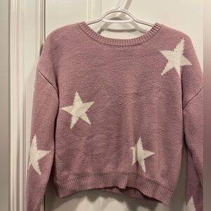 Girls size 16 lilac/star print sweater